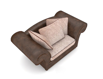 Home dark brown single sofa 3d model