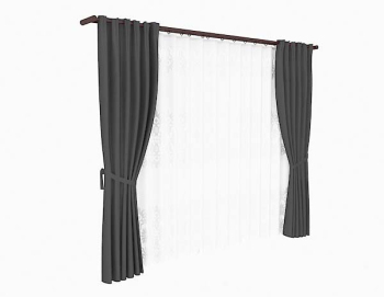 Gray simple curtain 3d model