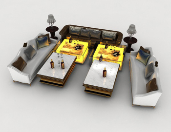 Leisure box gray combination sofa 3d model