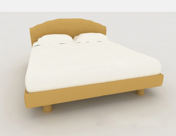 Simple modern white double bed 3d model