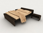 Home personalized wooden double bed 3d model