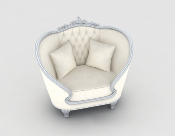 European white home single sofa 3d model