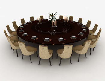 Hotel round dinette combination 3d model