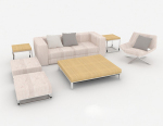 3d model of lavender combination sofa