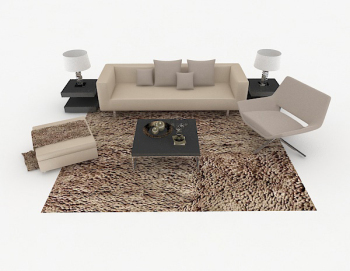 Home gray simple combination of leisure sofa 3d model