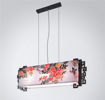 Square Chinese classical style chandeliers 3D model