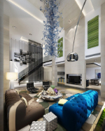 Modern and stylish living room decoration 3d model