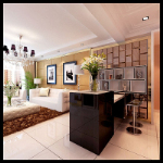 Refined decoration of small living room 3D model