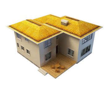 Warm yellow roof model villa