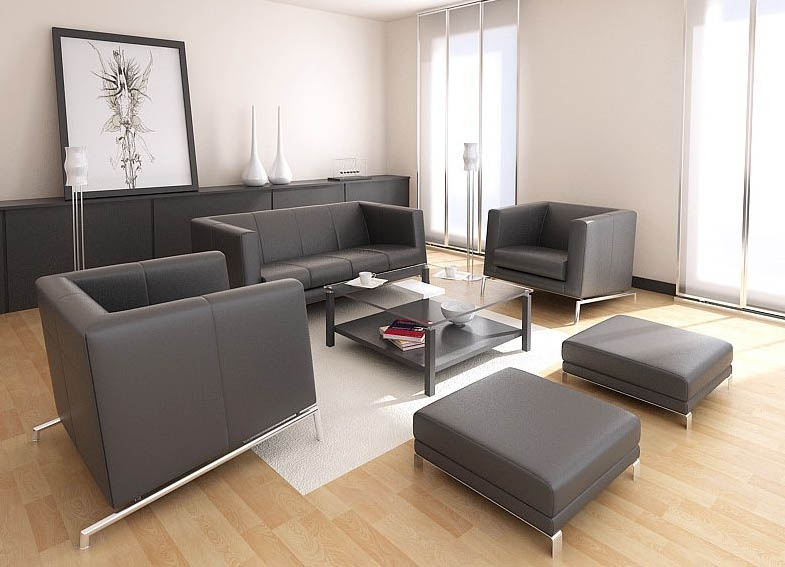 Download free 3D Models  of 3 sets of The living room / indoor space