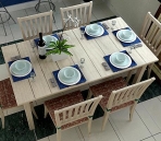 3D model wooden tables and chairs