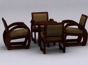 Chinese combination of two sets of tables and chairs