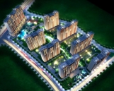Modern architecture model of three sets of night