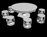 Combination of Chinese furniture - tables and chairs meal