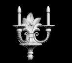 Continental candle-shaped wall lamp