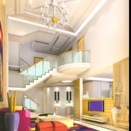 Staircase model for a double-deck apartment/house
