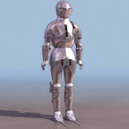 Middle Age Knights Model in Sliver Color Armours