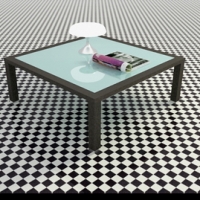 Solid wood coffee table glass table stylish high-end 3D models
