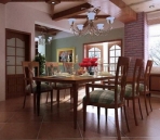 American country style interior 3D model (including materials, light area network, and CAD working drawings)