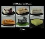 3D model of a modern sofa sets