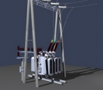 3D model of high-voltage transformers