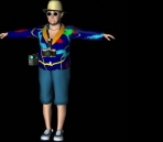 3D Model of Color casual dress men