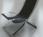 Simple model of two stainless steel chair
