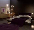 Purple style bedroom 3D model of