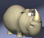Cartoon rhino 3d model of