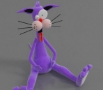 A blue cartoon cat model