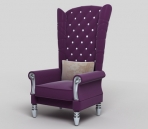 Purple high-back sofa 3D Model