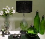 Green glass art decoration
