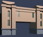 University entrance gate model