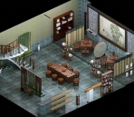 Model of traditional Chinese-style teahouse