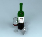 Goblet and the wine of the model