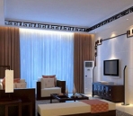 Warm and stylish living room model