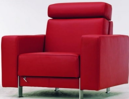 Red single armchair