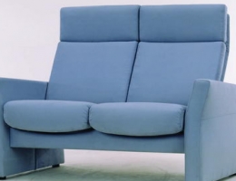 Blue backrest armchair