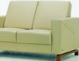 Beige quadrate backrest love seat