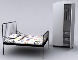 Matel Double Bed Closet Cabinet