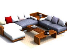 Luxurious modular sofa in living room