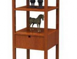 antique and curio shelves in living room