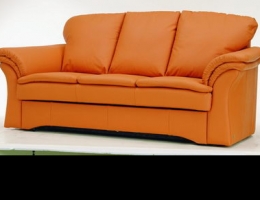 Orange leather sofa