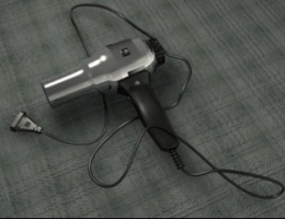 Hair Dryer Metal 3D Model