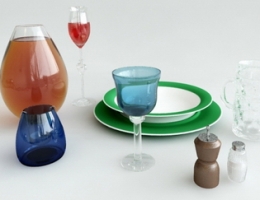 Tablewares: Glass and China Bowls Plate Vase