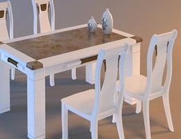 Pure white dining table