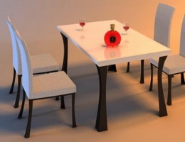 Table and 4 chairs in kitchen