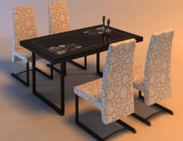 Solid wood chair and dinner table