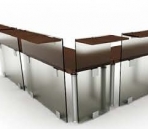 The combination of glass desk